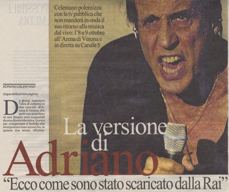 'La versione di Adriano' di Adriano Celentano | La Repubblica 20-06-2012