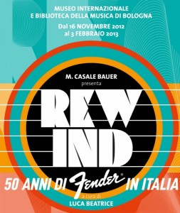 Manifesto di 'Rewind: 50 anni di Fender in Italia'