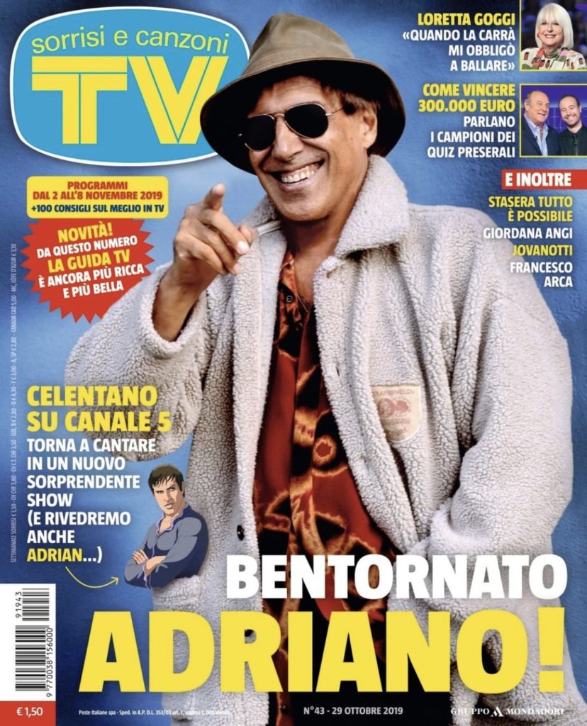 Adriano Celentano nella copertina di "TV Sorrisi e Canzoni"