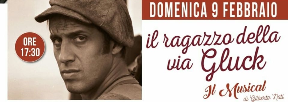 locandina del Musical "Il ragazzo della via Gluck" di Gilberto Nati